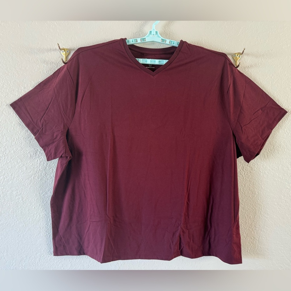 NWT Goodfellow & Co short Sleeve V-neck T-shirt Big Men’s 5XL Maroon Burgundy